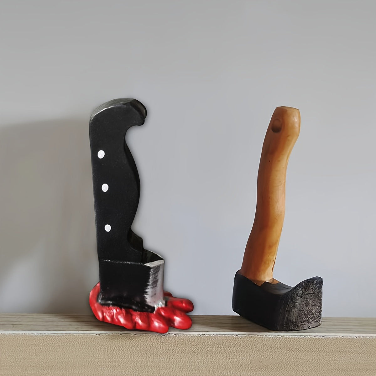 Novelty Knife Shaped Refrigerator Magnet Kitchen Decor Note Holder - Black & Brown Variants