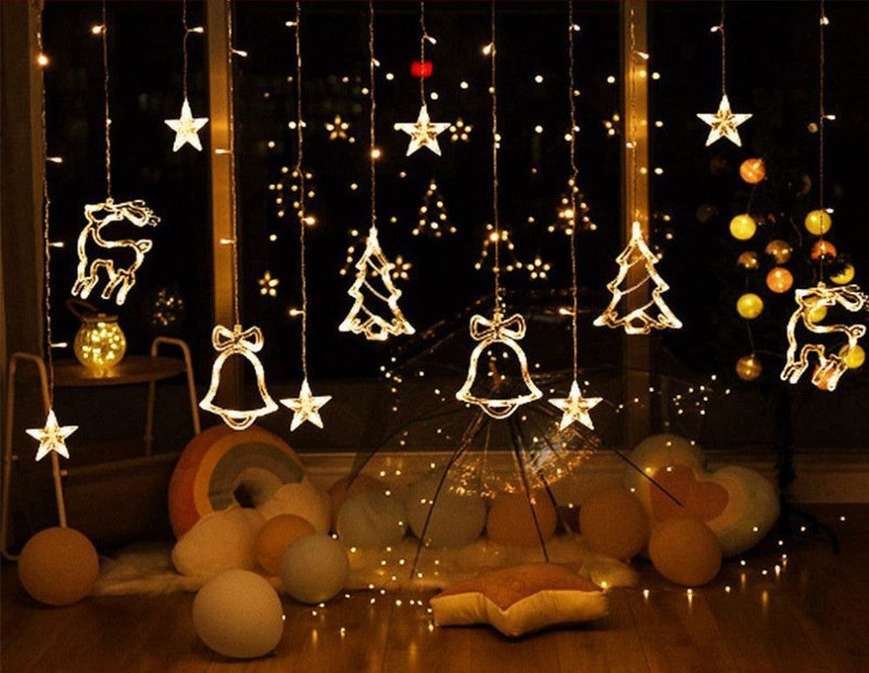 Christmas Pendant Night Light Waterproof String Light with Remote