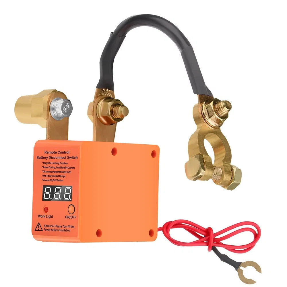 12V Battery Disconnect Switch Kit with Dual Remote Control for Vehicle Security