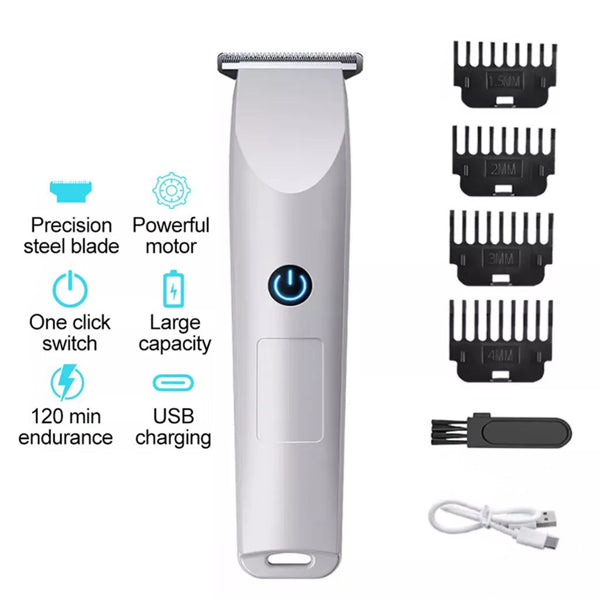 Professional Electric Hair Clipper and Beard Trimmer - White