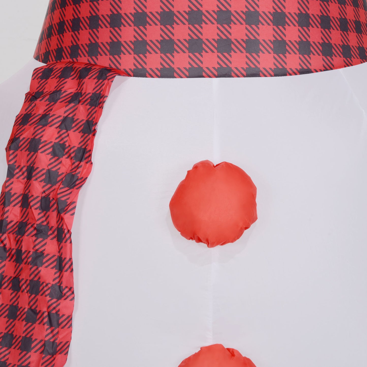 Inflatable Snowman with Branch Hands and Colorful LED Lights
