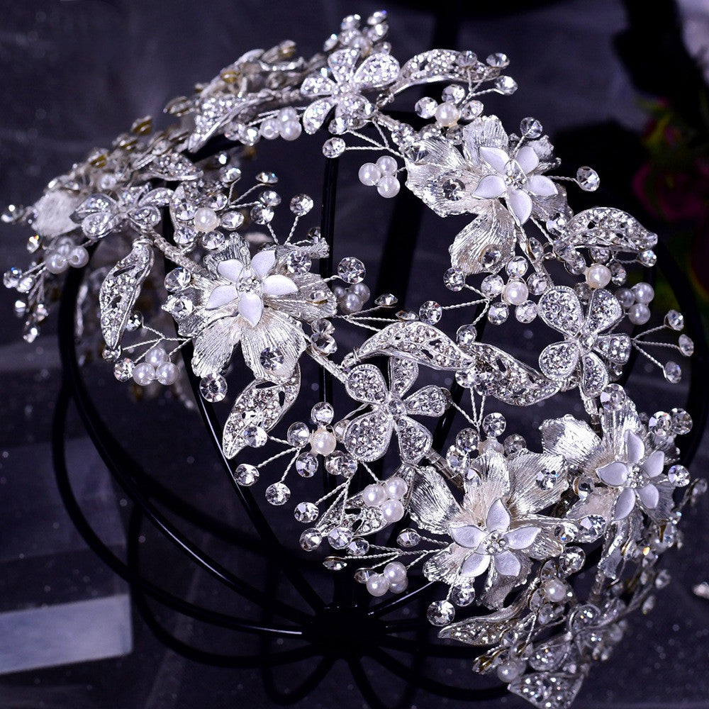 Bridal Wedding Tiara Rhinestone Headband Handmade
