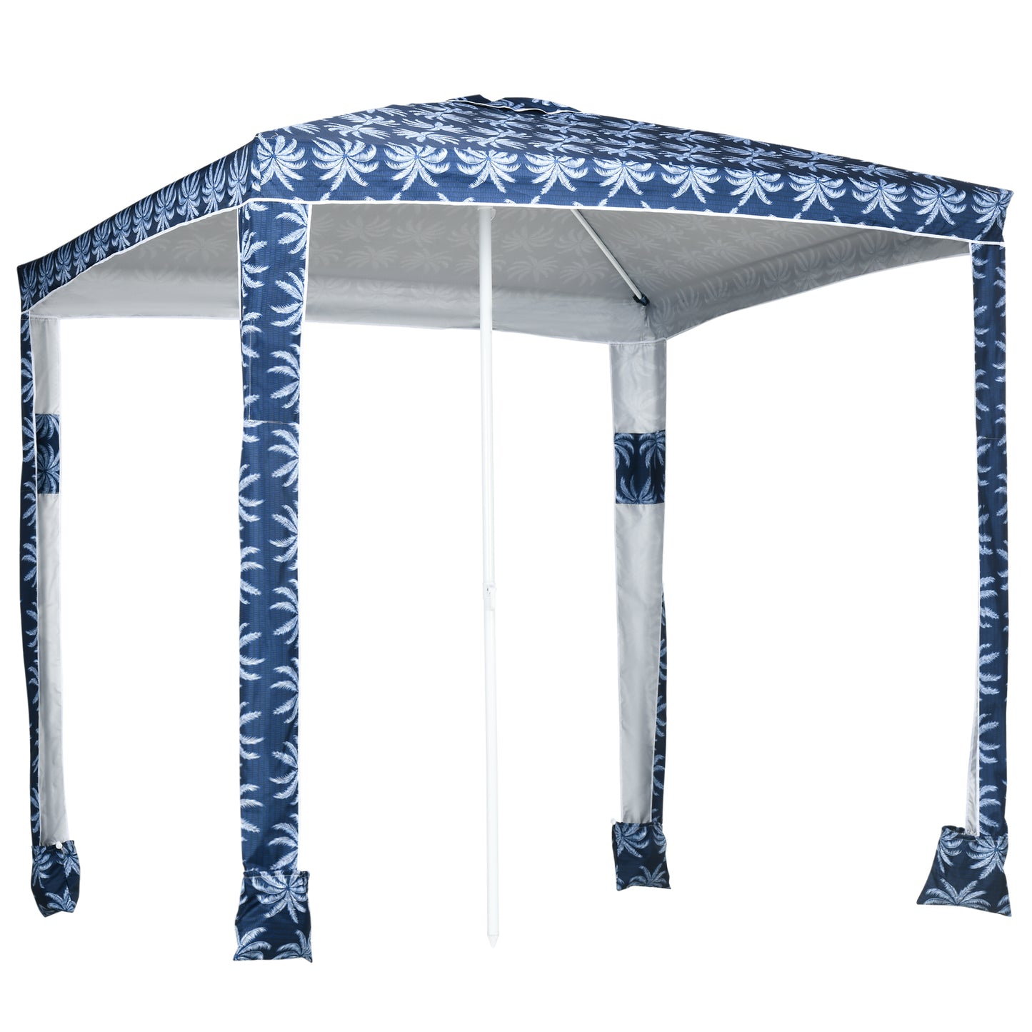 Beach Canopy Umbrella - 6.5' UV50+ Sun Shade with Sandbags