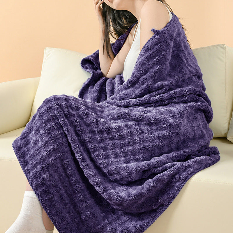Extra Thick Soft Coral Fleece Bath Towel - Highly Absorbent Large Size