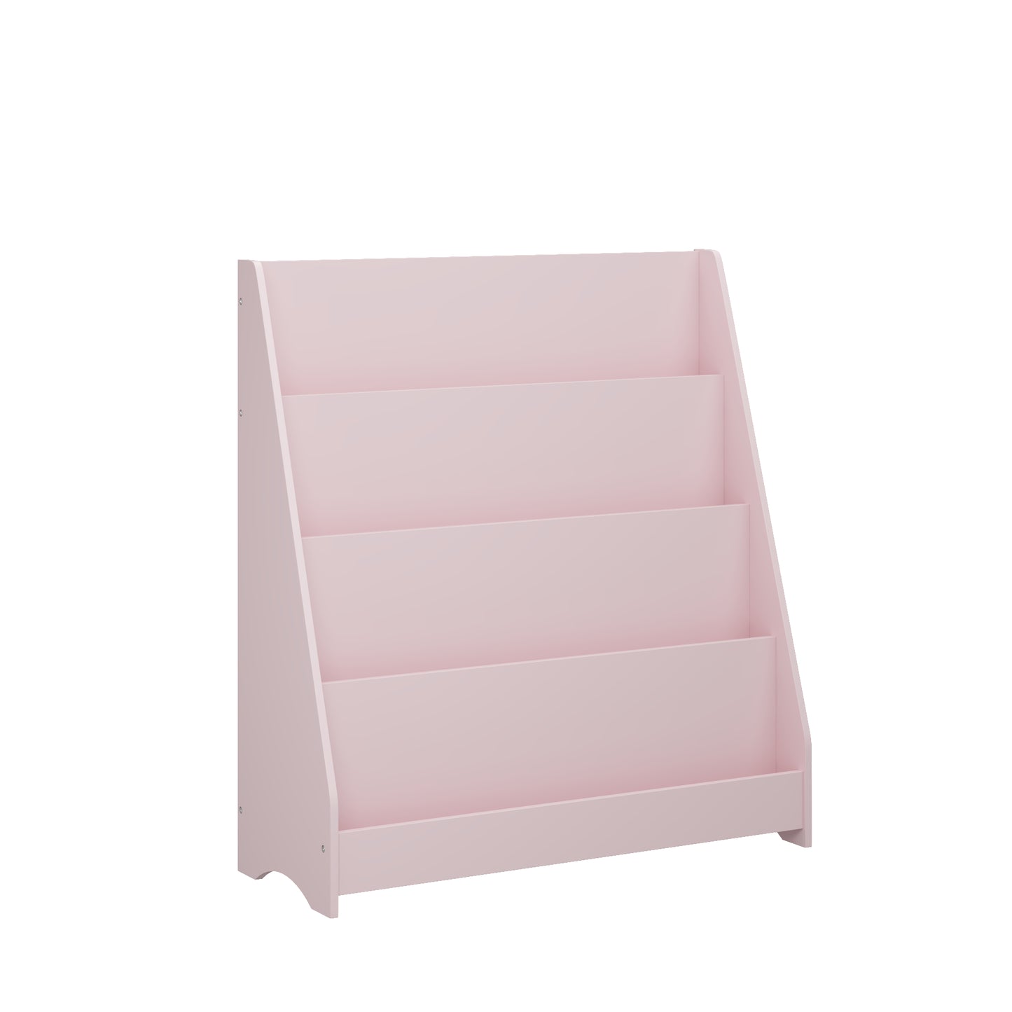 4-Tier Kids Bookshelf - Pink MDF Book Display Shelf