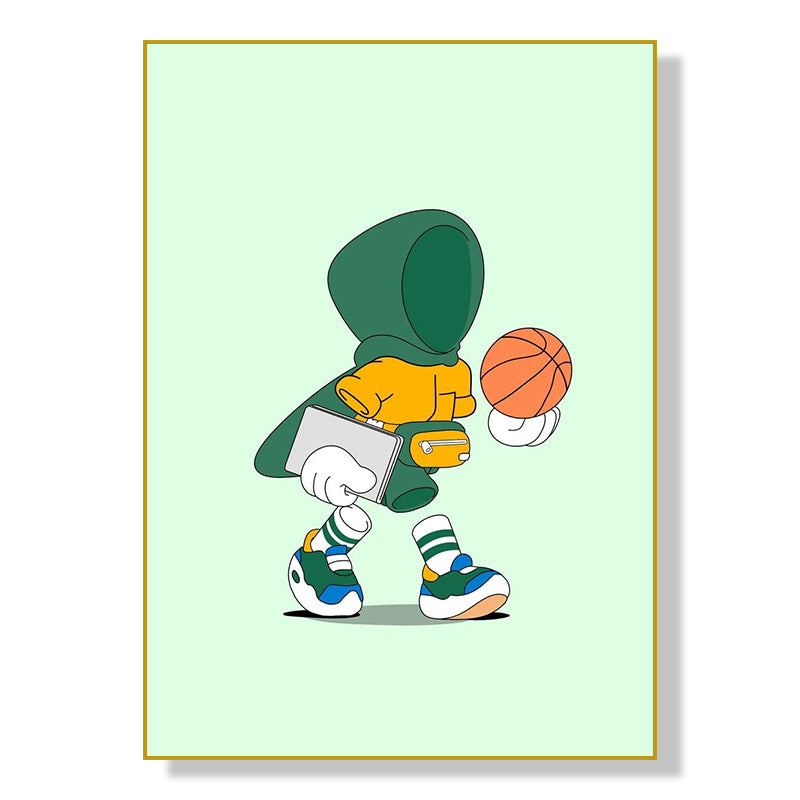 Sports Cartoon Characters Wall Art Poster Canvas Painting for Living Room