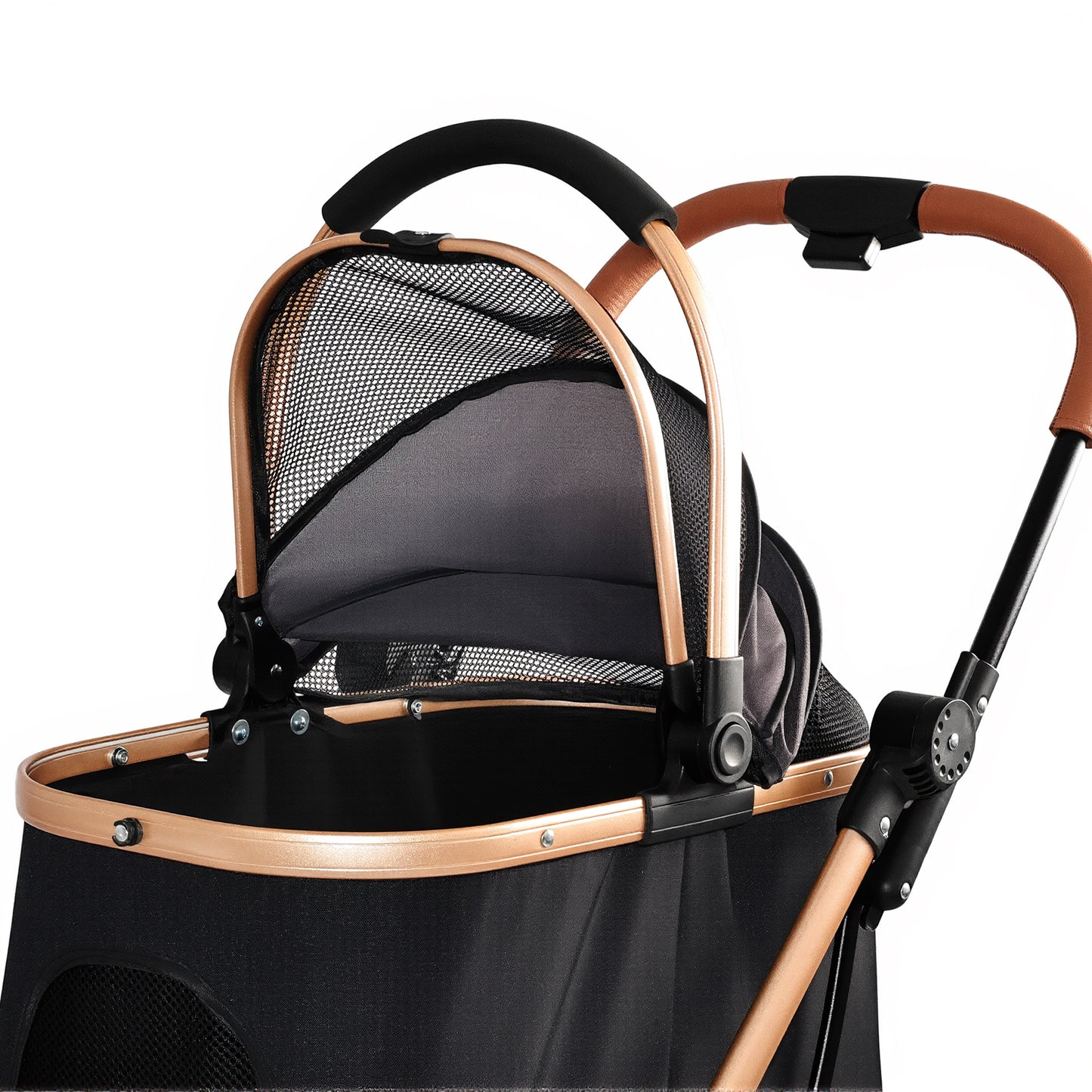 Pet Stroller for Dogs and Cats - Foldable 2-in-1 Detachable Design with Sun Canopy