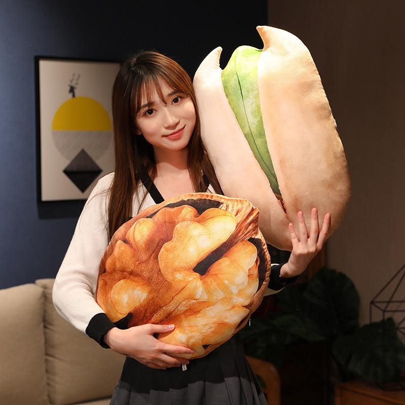 Lifelike Printed Nut Pillow - Peanut, Pistachio, Pecan & More - Home Decor