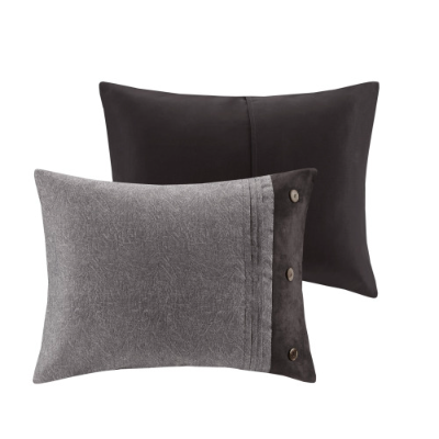 7 Piece Faux Suede Comforter Set - Cozy Lodge Style Bedding
