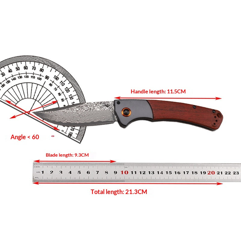 Outdoor Camping Survival Pocket Knife with Wooden Handle