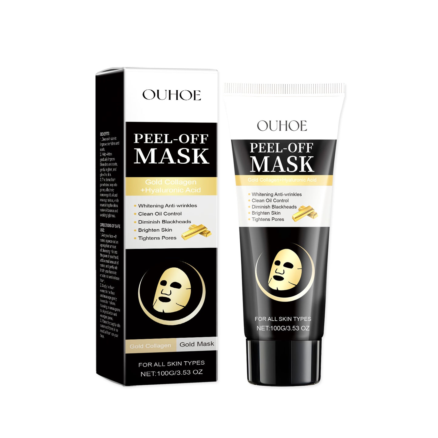 Gold Facial Cleansing Mask - Hydrating Vitamin C & Aloe Pore Reducing Mask