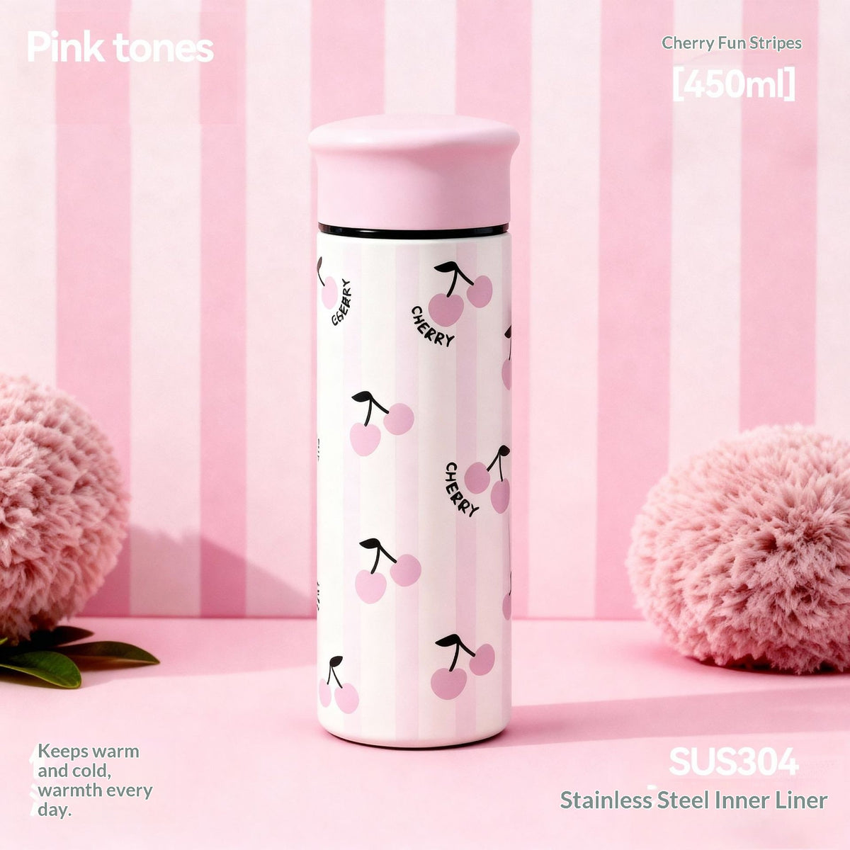 Portable Stainless Steel Water Bottle for Office & Travel, 450ml