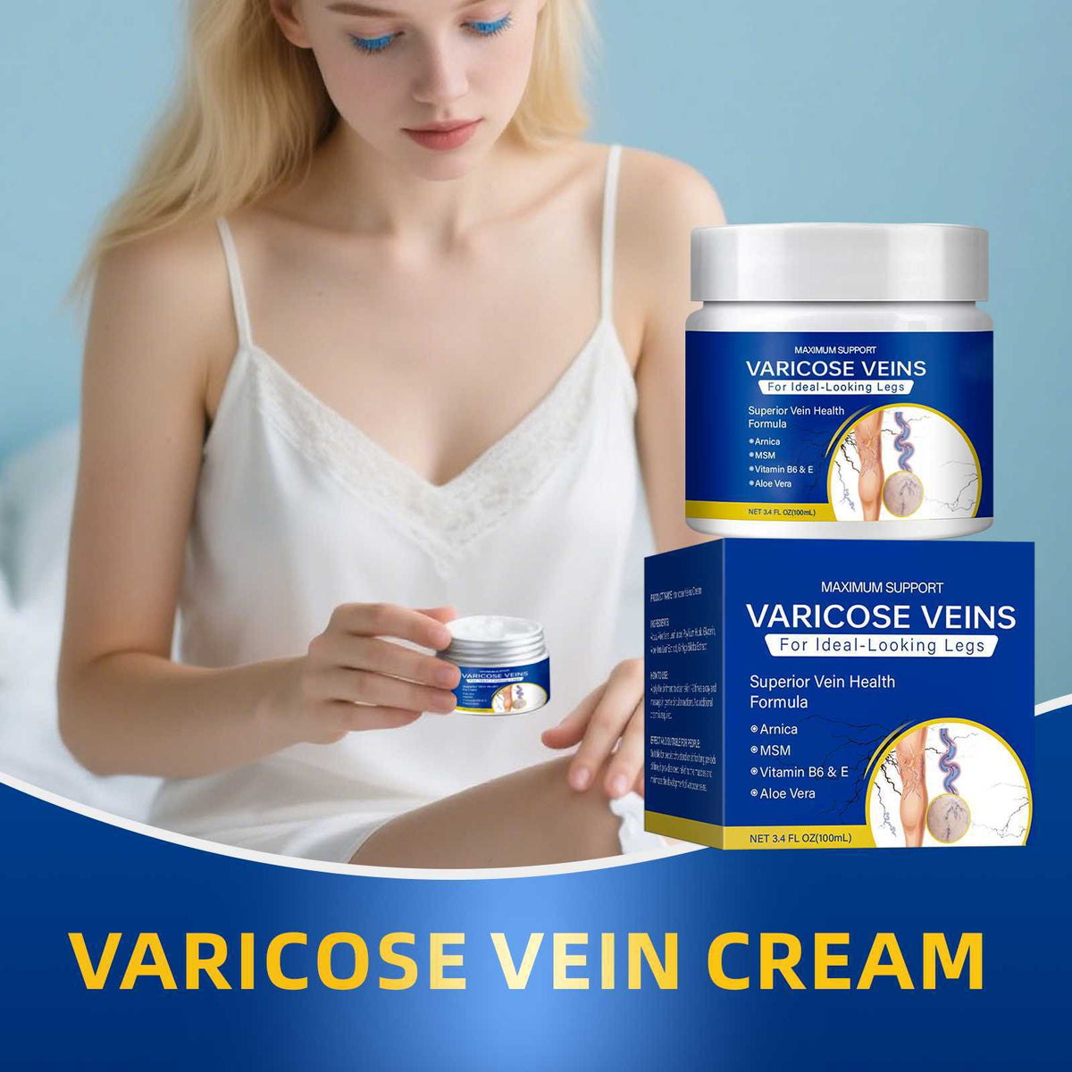 Leg Vein Relaxation Cream - Body Care for Meridian and Vein Relief 100ml
