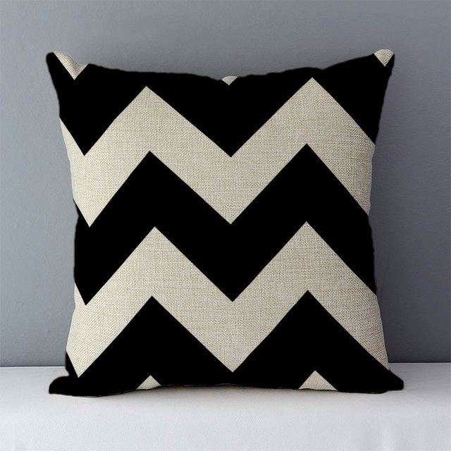 Geometric Abstract Pillow Cover - Modern Linen Cushion Case for Living Room & Bedroom