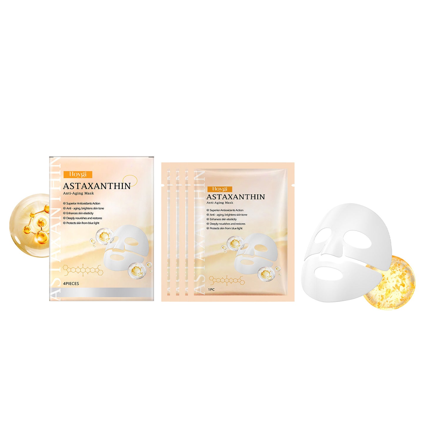 Astaxanthin Moisturizing Face Mask - Mild & Delicate Skin Care Sheet