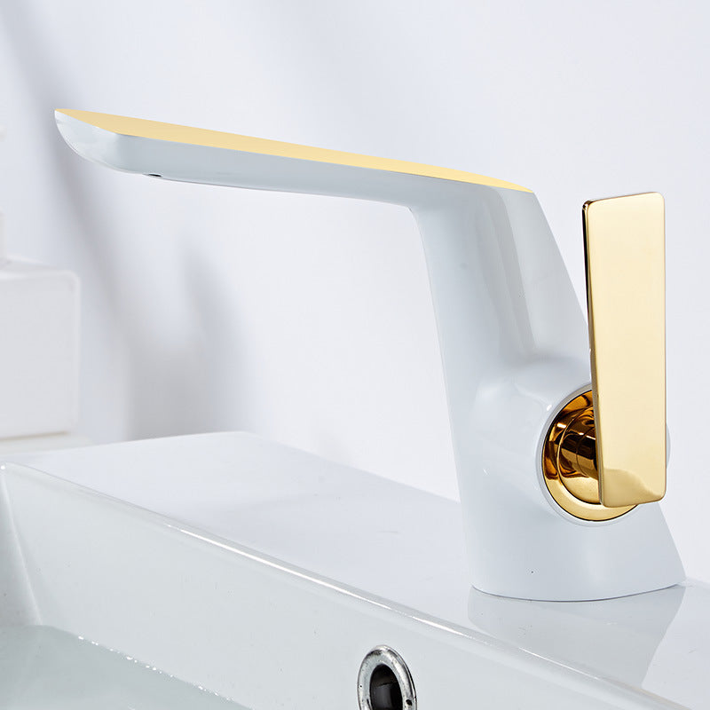Copper Bathroom Faucet with Hot and Cold Water Mixer