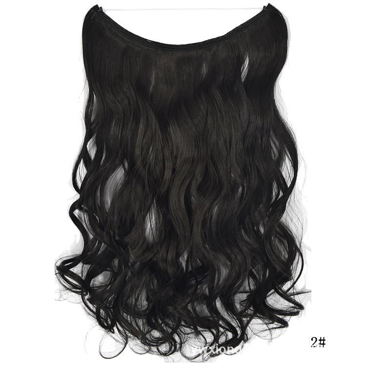 Seamless Hair Extension Wig Set for Women - High-Temperature Fiber, Multiple Colors