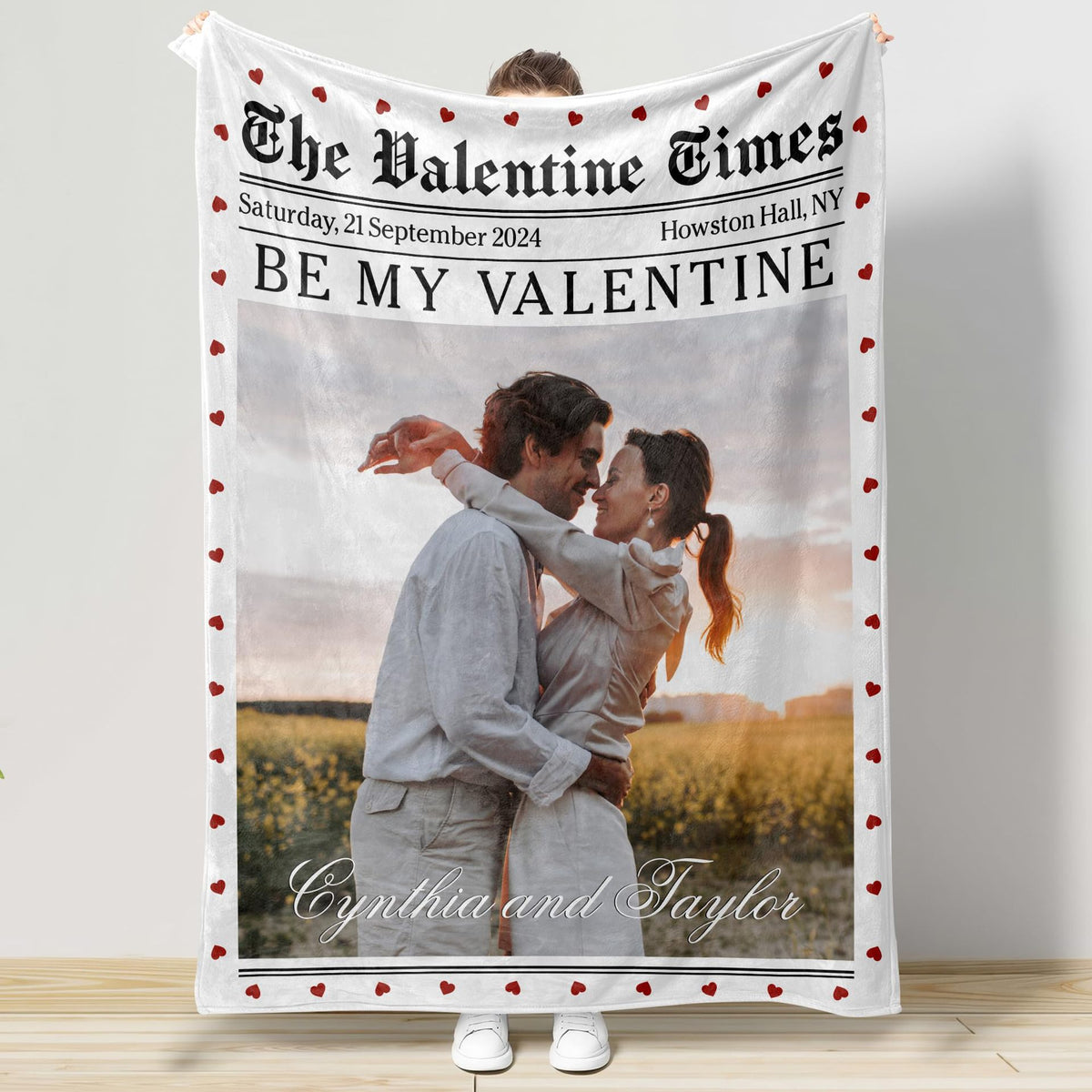 Personalized Flannel Blanket with Photos and Text - Customizable Sizes & Styles