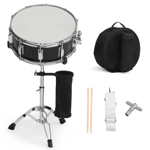 14 x 5.5 Inch Snare Drum Set with Stand, Bag & Accessories
