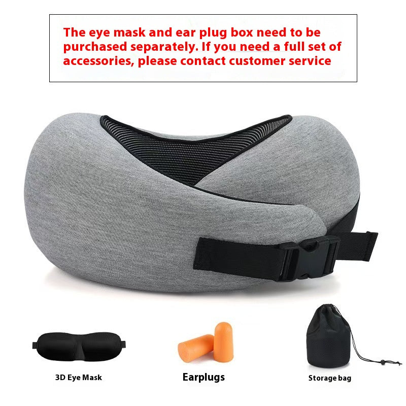 U-Shaped Memory Foam Travel Pillow - Adjustable Neck Support
