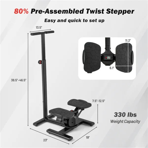 Multi-Functional Exercise Stepper - Step & Twist Design, 300lbs Capacity