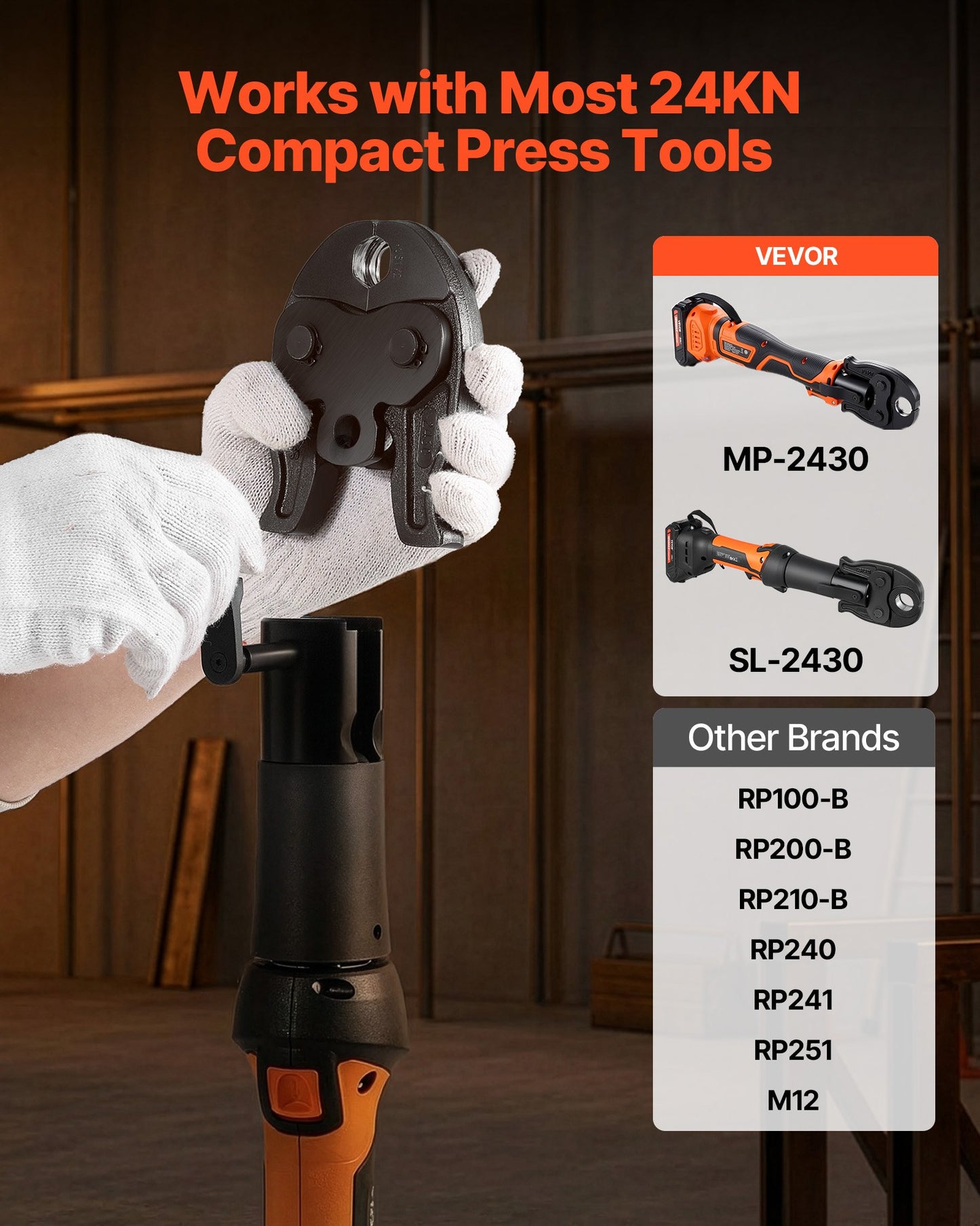 1/2 Inch ProPress Jaw for Copper Pipe Fittings - Compatible with 24KN Press Tools, Black