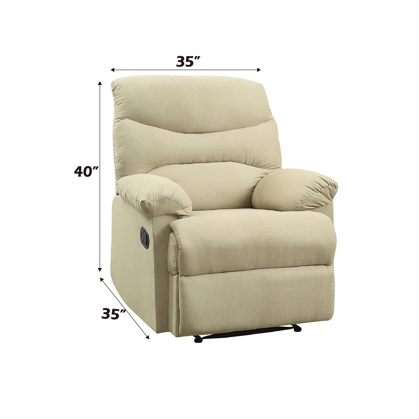 Beige Microfiber Motion Recliner - Comfortable & Stylish Design