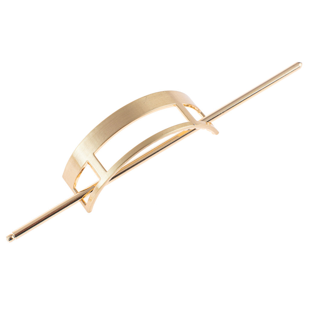 Rectangular Zinc Alloy Hairpin - Brushed Finish, Simple Hair Accessory