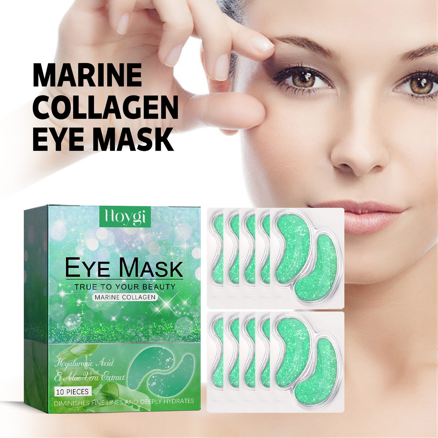 Aloe Vera Eye Gel Patches - Anti-Aging Collagen & Hyaluronic Acid Treatment