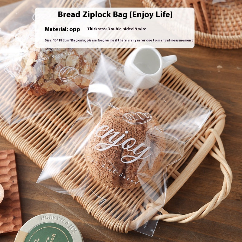 Disposable Bread & Bagel Packaging Bags Set - Transparent, Self-Sealing, 50 pcs
