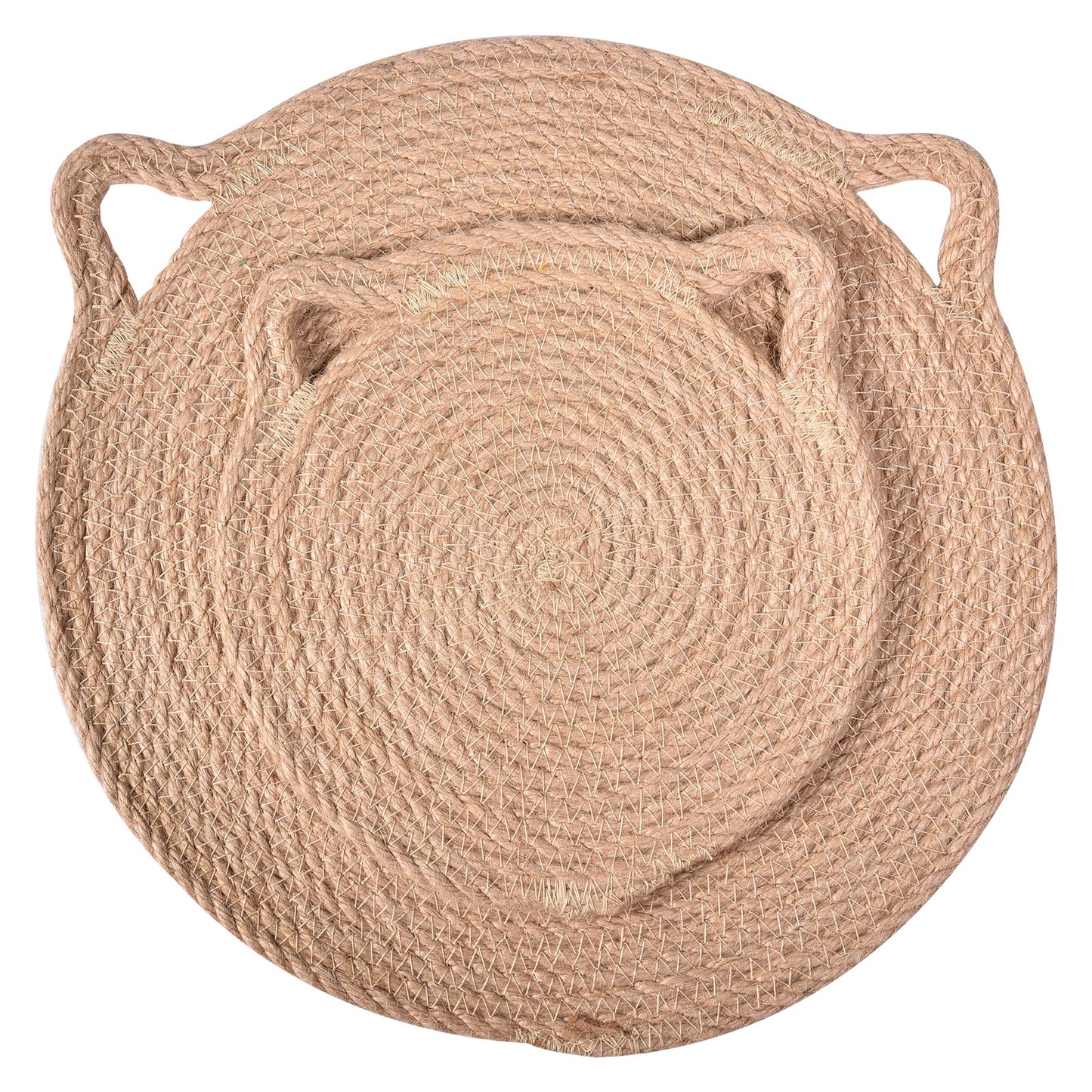 Rattan Coaster Set with Insulation Jute Woven Linen for Dining Table - European Style