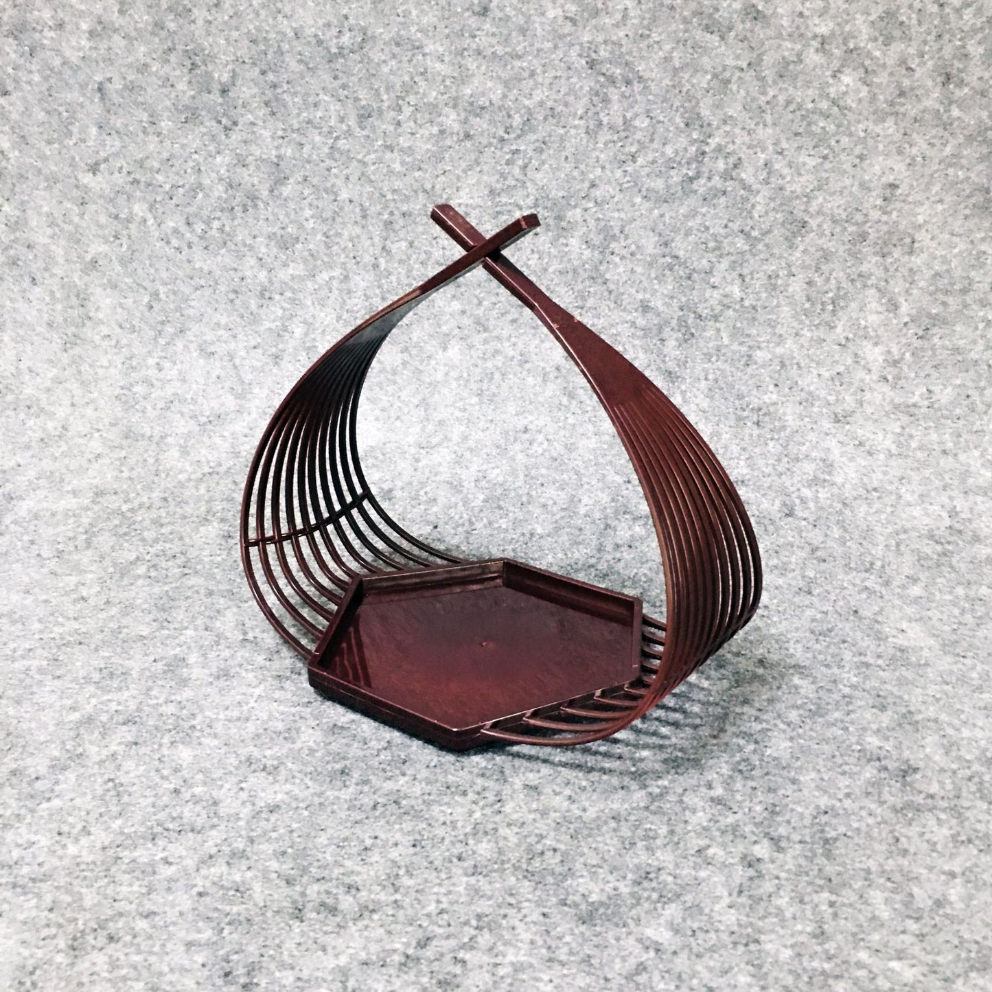 Hexagonal Japanese Style Fried Basket Tableware - Dark Red, Small