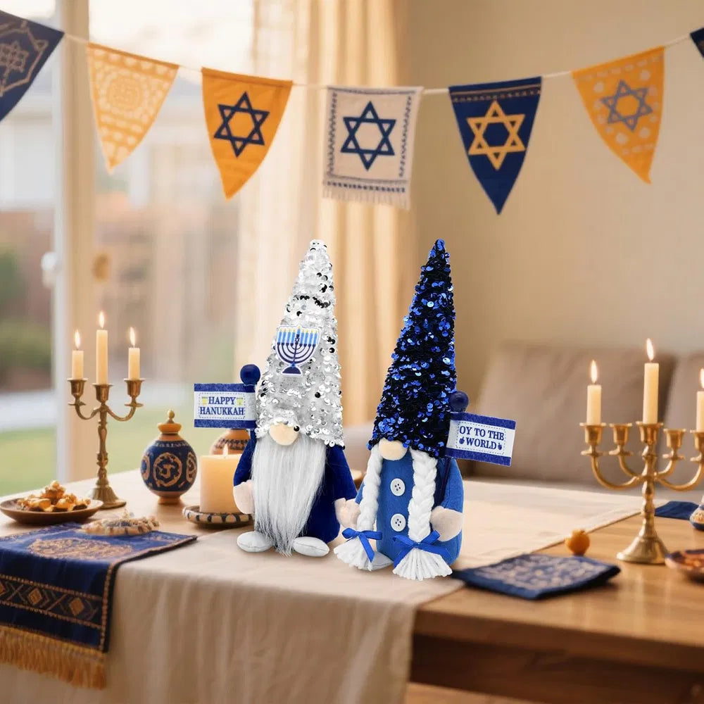 Hanukkah Gnomes Plush Decorations - Blue Chanukah Ornaments