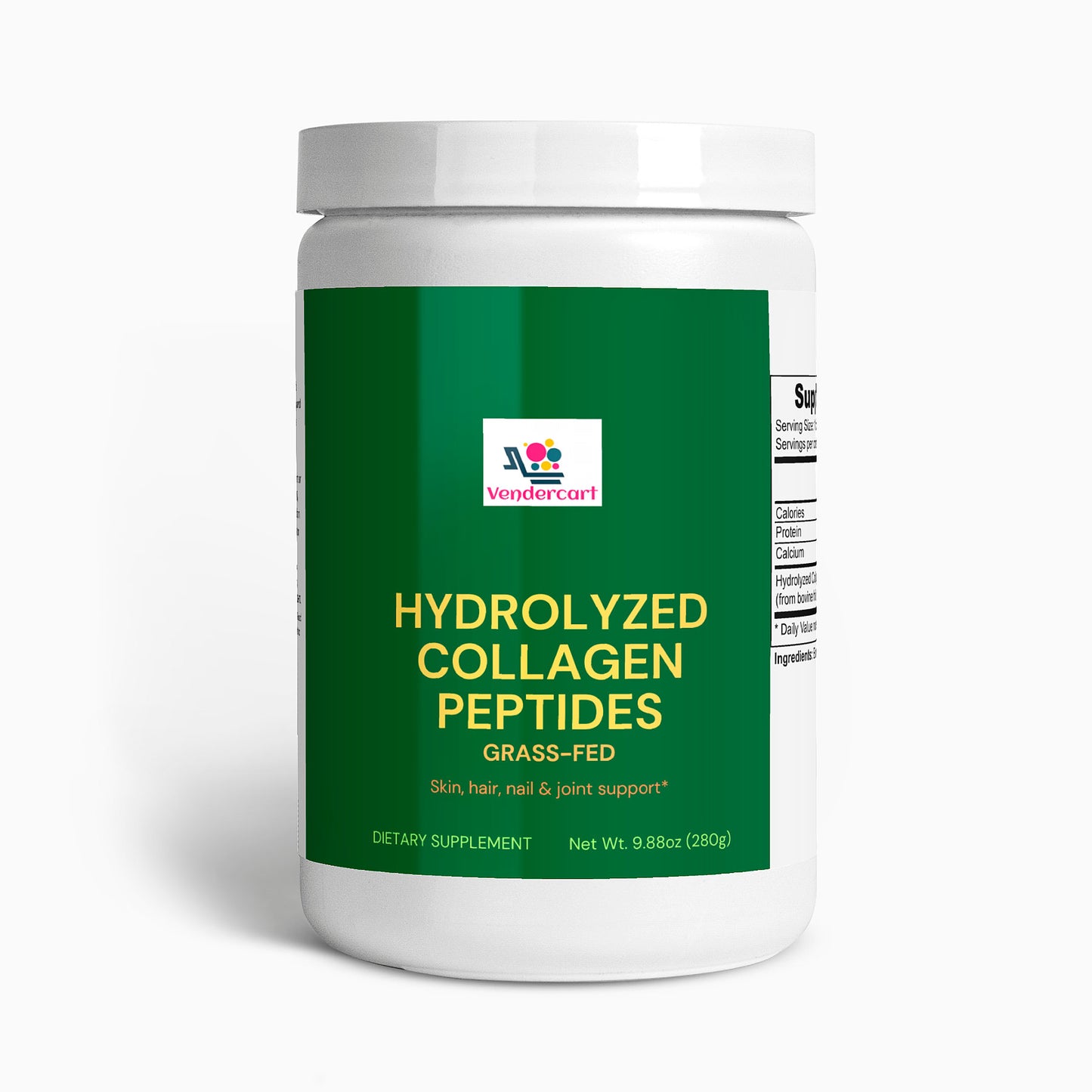 Grass-Fed Hydrolyzed Collagen Peptides Powder - Types 1 & 3, 280g