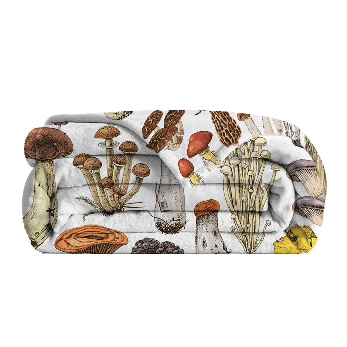 Mushroom Flannel Fleece Throw Blanket - Soft Lightweight Plush Bed Couch Cover
