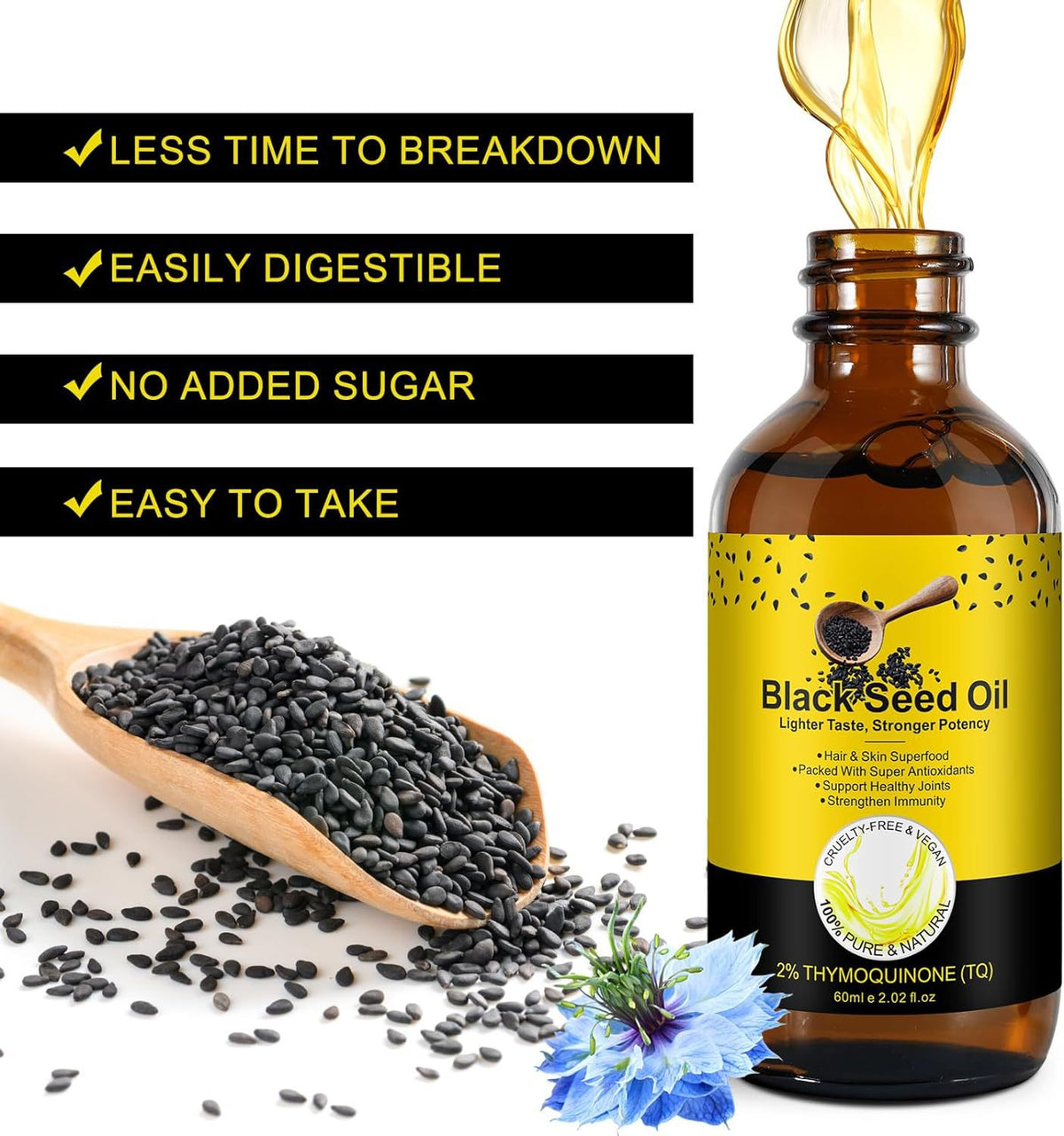 Black Seed Oil Drops - 60ml Vitamin Supplement