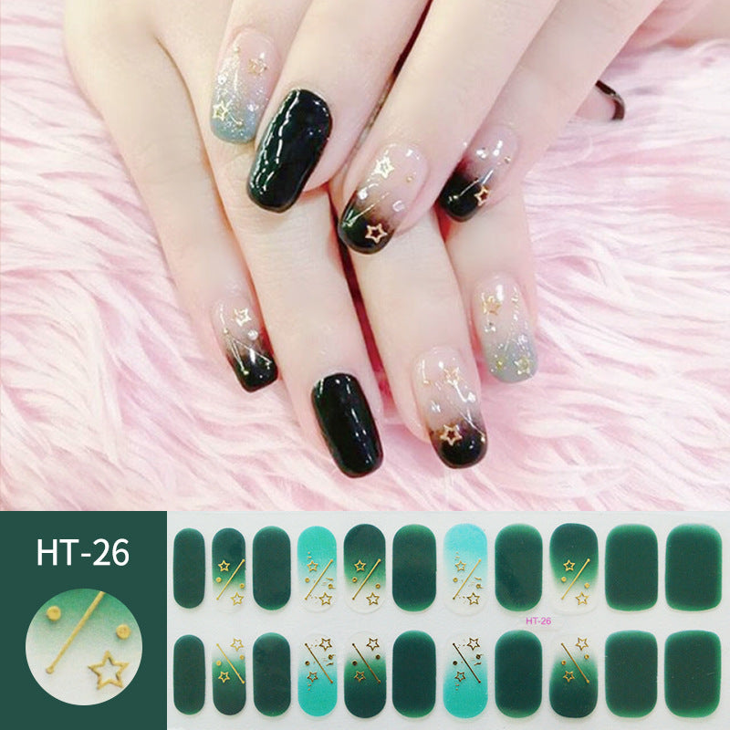 Gold Star Moon Laser Nail Stickers
