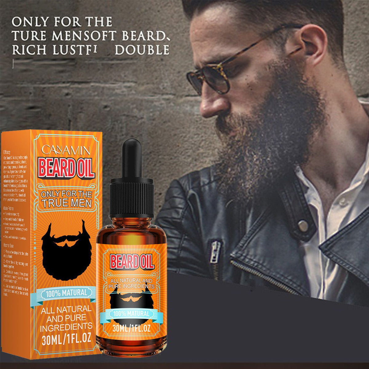 Beard Growth Oil 30ml Natural Nourishing Oil for Healthy Beard & Skin