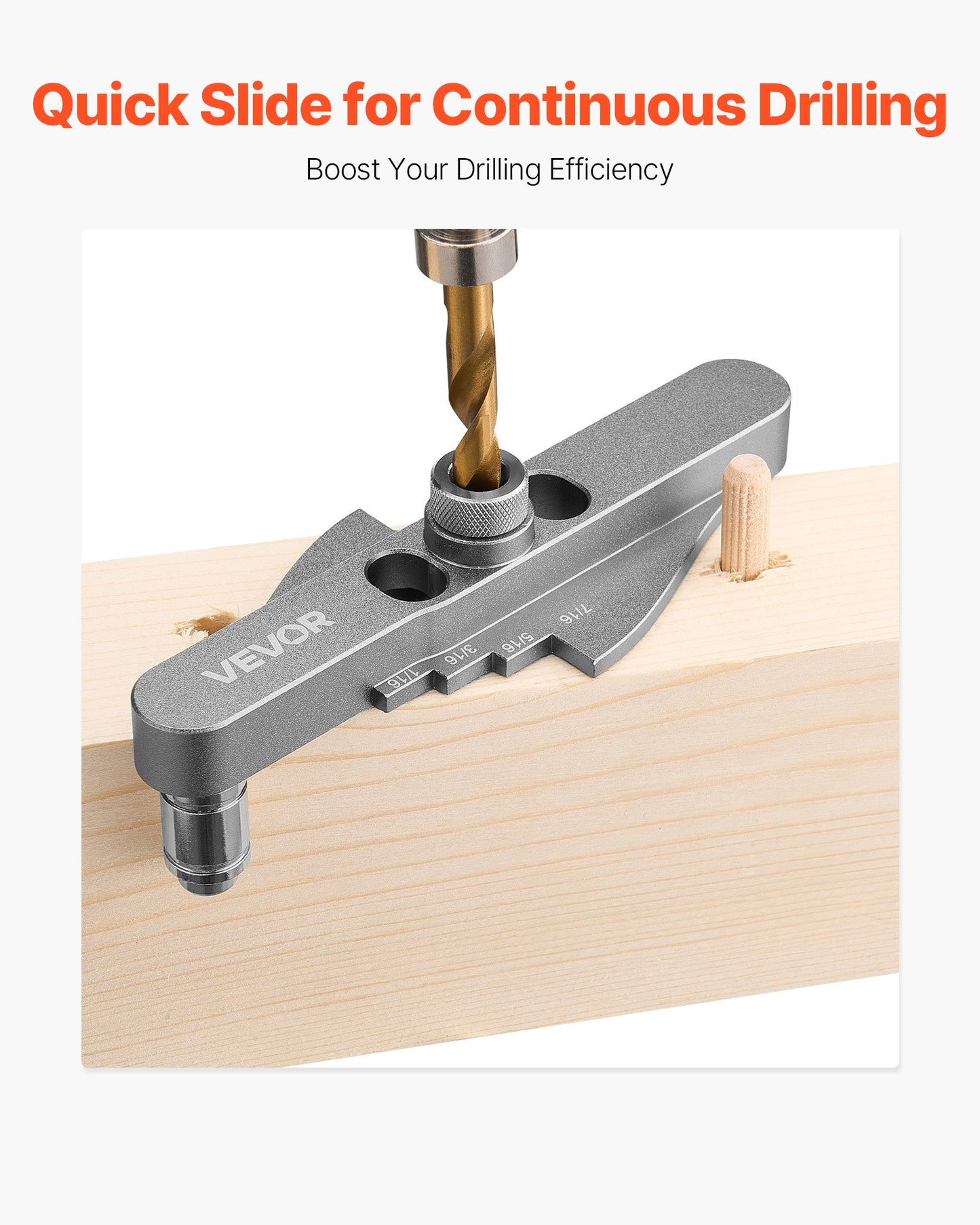 Self-Centering Dowel Jig Kit for Woodworking - Includes 3 Drill Sizes