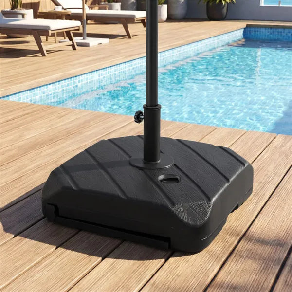 Heavy Duty Fillable Patio Umbrella Base with Wheels & Pull Rod
