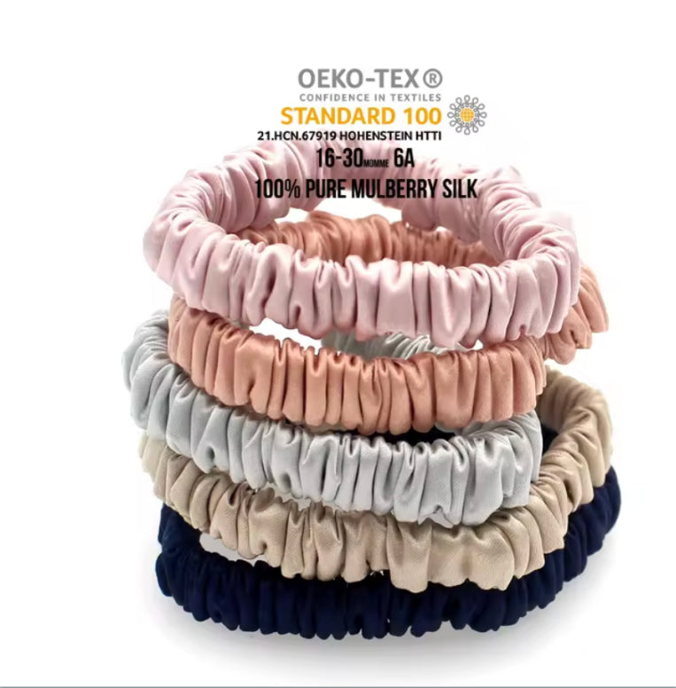 Women's Silk Hair Tie with Ring - Light Luxury Hair Accessory
