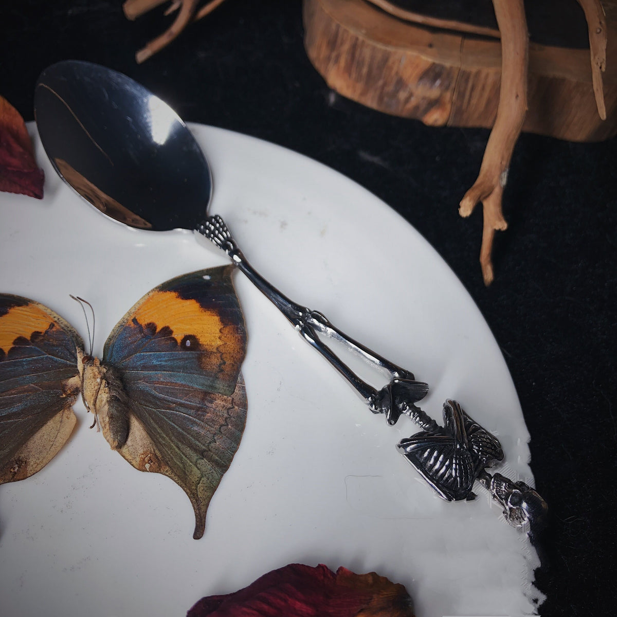 Antique Dark Gothic Titanium Steel Flatware Set - Suit Fork Soup Spoon