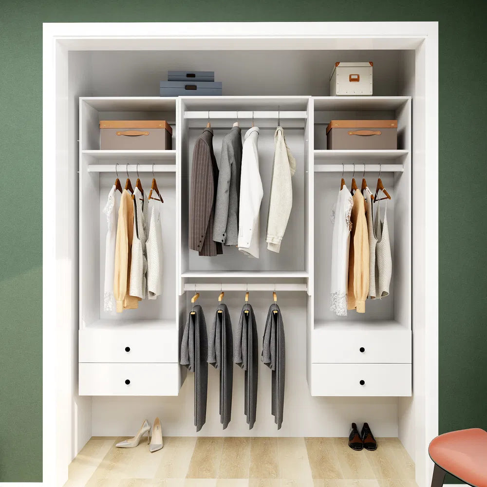 Livelylodge Modular Wardrobe Closet - Freestanding White With
