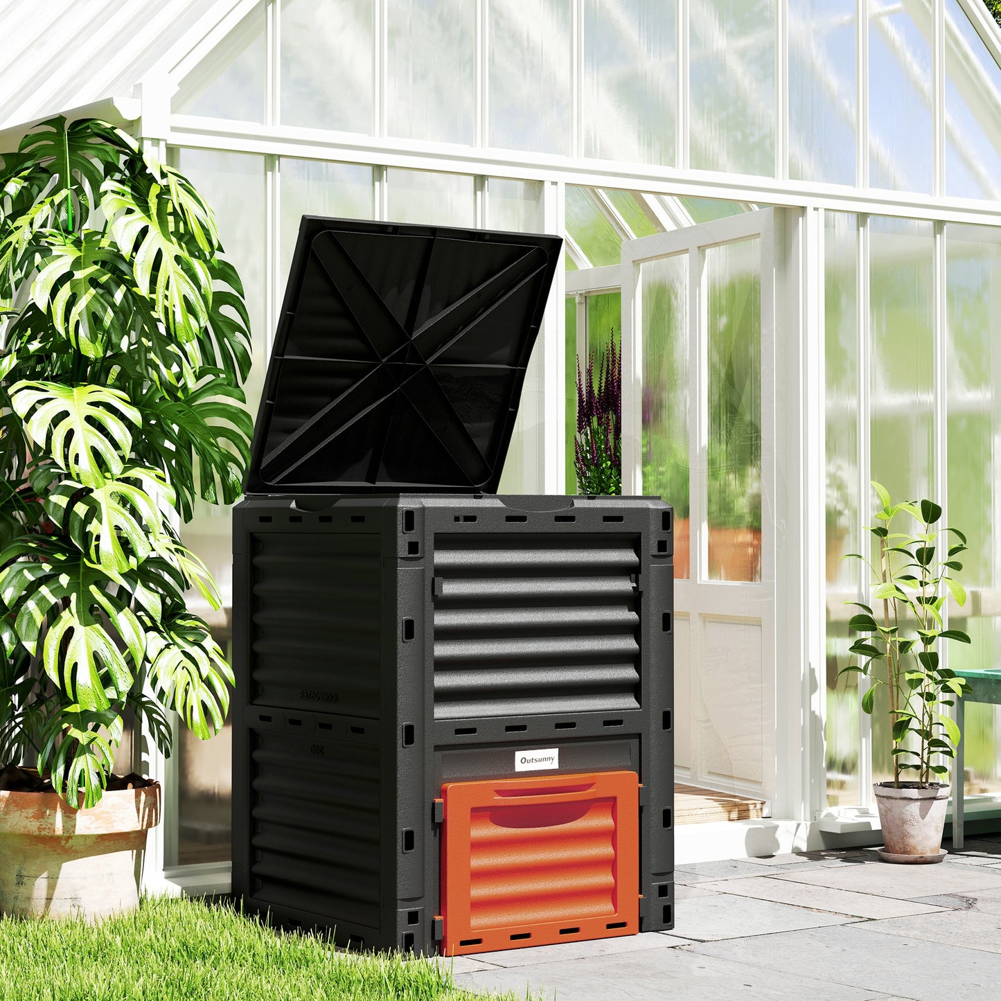80 Gallon Outdoor Compost Bin - Large Capacity Garden Aerator with Lid