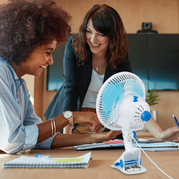 3-in-1 Clip-On Fan - Quiet Mini Desk Fan with Oscillation & 2 Speeds