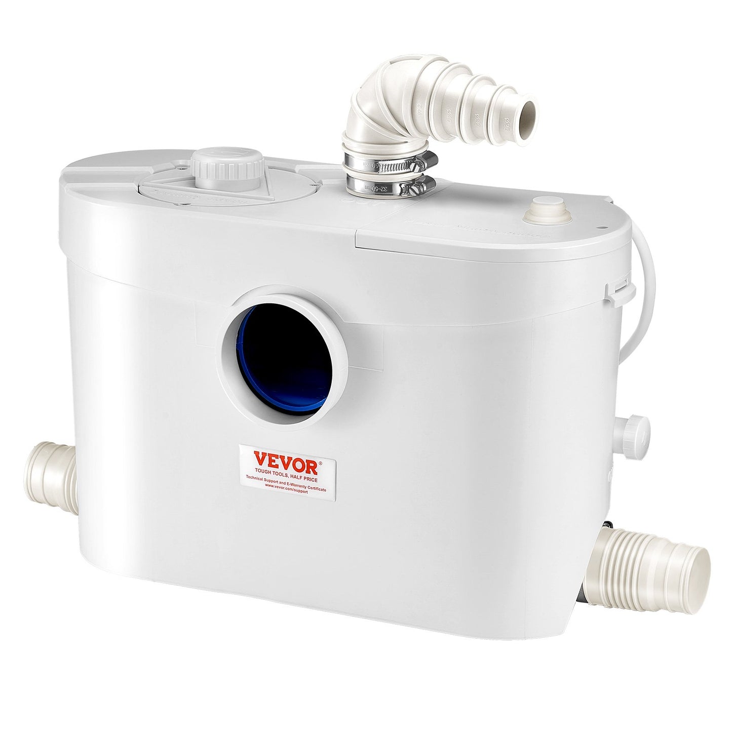 900W Macerator Pump for Toilet Basement Sink 48 GPM 40 Ft Lift - White