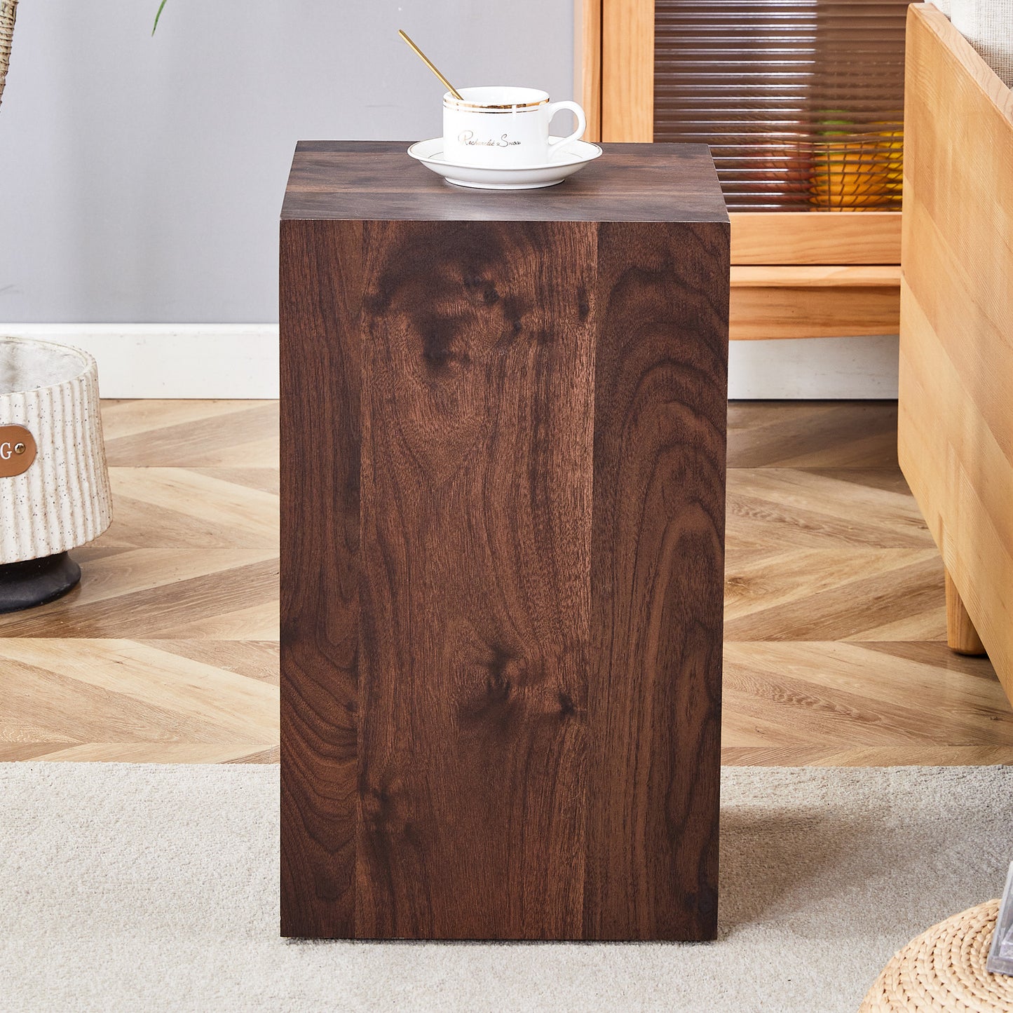 12x12x20 Inch Walnut Wood Grain MDF Coffee Table - Luxurious Design,