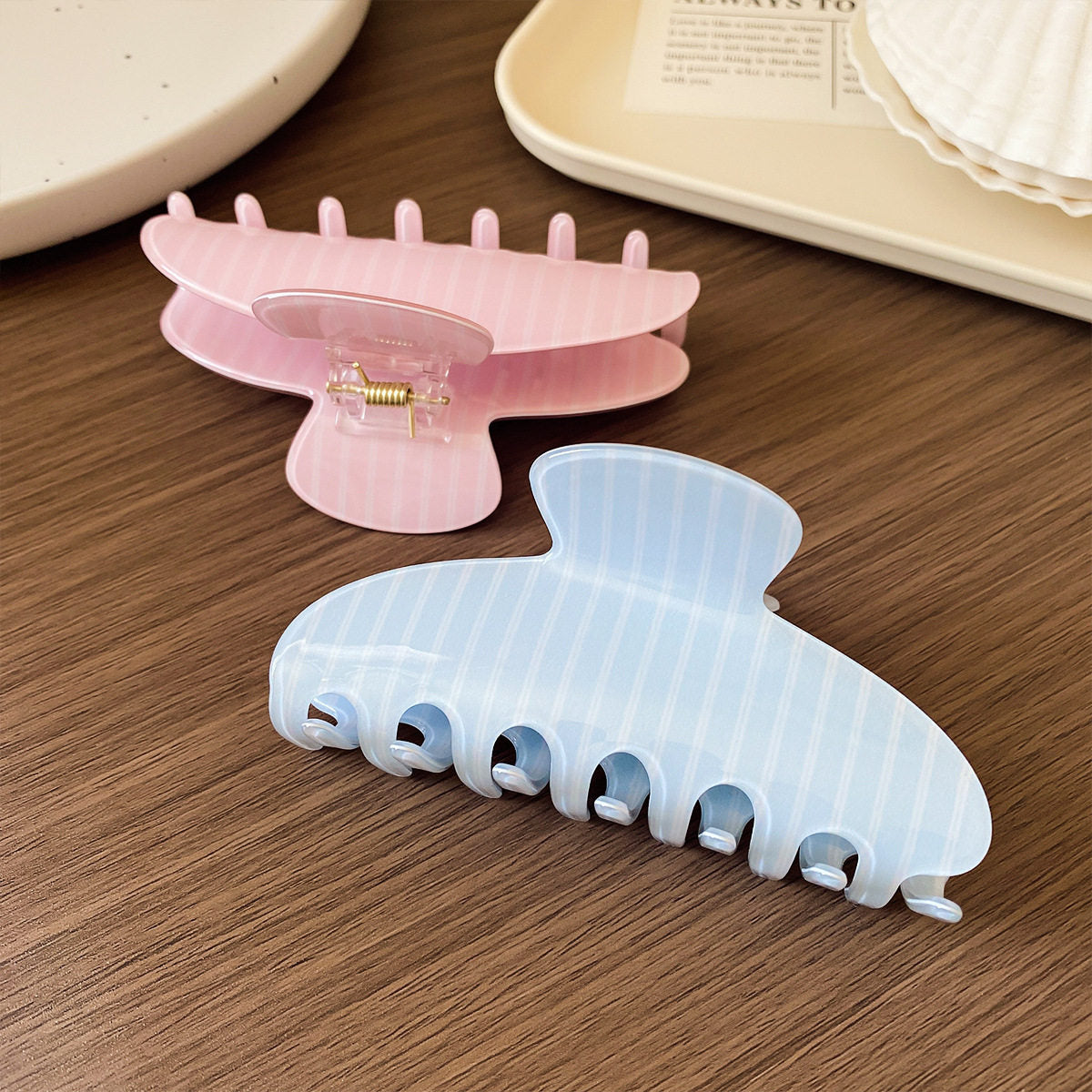 Striped Acetate Claw Clip for Women and Men