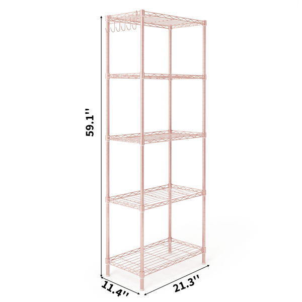 5-Tier Adjustable Iron Display Rack - High-Gloss Finish, 150cm