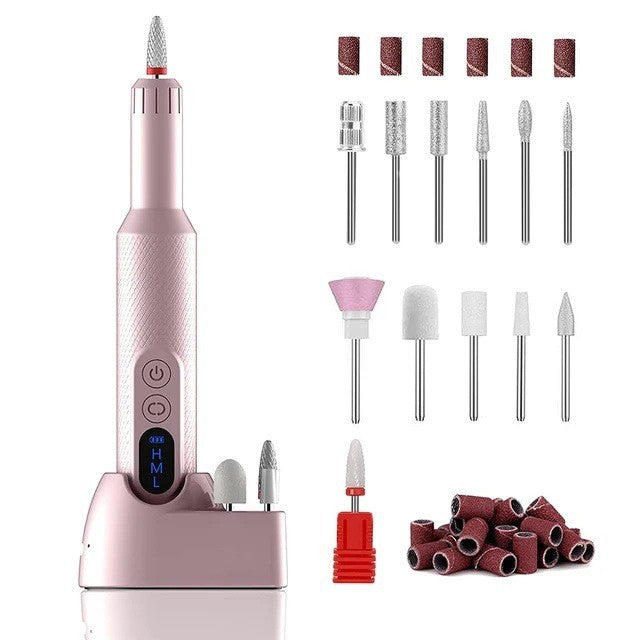 Portable Nail Polishing Machine Electric Nail Enamel Remover 3-Speed USB-C Rechargeable